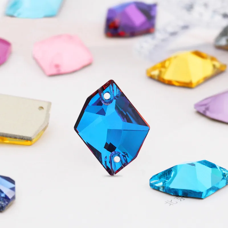 

new Sew on Rhinestones Special Shape Two Holes FlatBack AAAAA Quality Cosmic K9 Glass Crystal For Accessories Dress Decoration