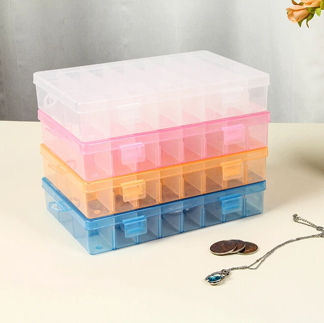 Adjustable 24 Value Clear Electronic Components Storage Assortment Box