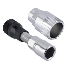 Practical Bicycle Mountain Bikes Crank Wheel Extractor Bottom Bracket Cycling Mountain Crankset Pedal Remover Repair Tool Silver