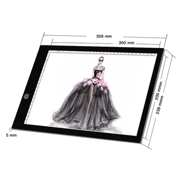 

1unit/bag LED light A4 LCD screen drawing board Stencil Art Copy Painting Drawing Tablet Pad Board Table Tattoo free shipping