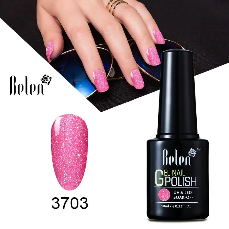 Belen Super Bling neón brillo platino UV Gel esmalte remojo de larga duración profesional Gel laca barniz Base abrigo