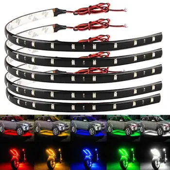 

2pcs 30CM Flexible 15 LED SMD Waterproof Strips 5050 Bright Lights 12V For Cars Trucks Boat Motorcycle SKD88