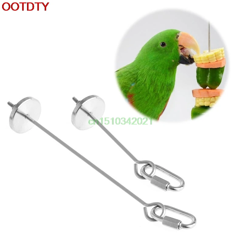 Bird Food Stick Parrot Cage Skewer Food Meat Stick Spear Fruit Holder
