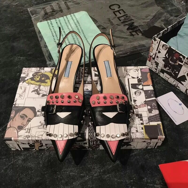 

Genuine Leather Tassel Women Pumps Sexy Pointed Toe Buckle Strap Mental High Heels Shoes Street Style Party Wedding Shoes Woman