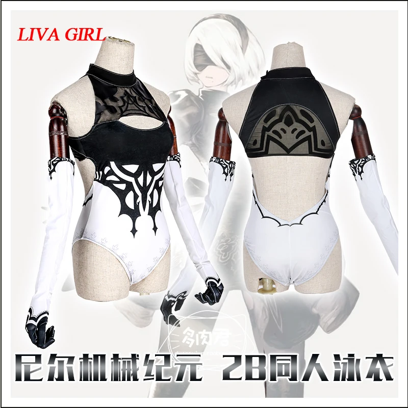 

2017 HOT GAME NieR Automata figure 2B Fanart Swimsuit Sexy Lycra Swimwear New fashion cosplay costume free shipping