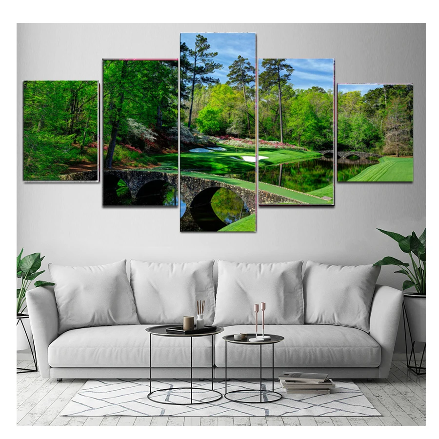 

augusta 5 PIECE CANVAS painting Diamond Embroidery Landscape 3d Diamond Painting Cross Stitch Mosaic picture of Rhinestone Decor
