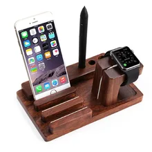 Bamboo Wood Charging Stand Bracket Docking Station Stock Cradle Holder for All Apple Watches iPhone 7S Ipad air Smart Phones