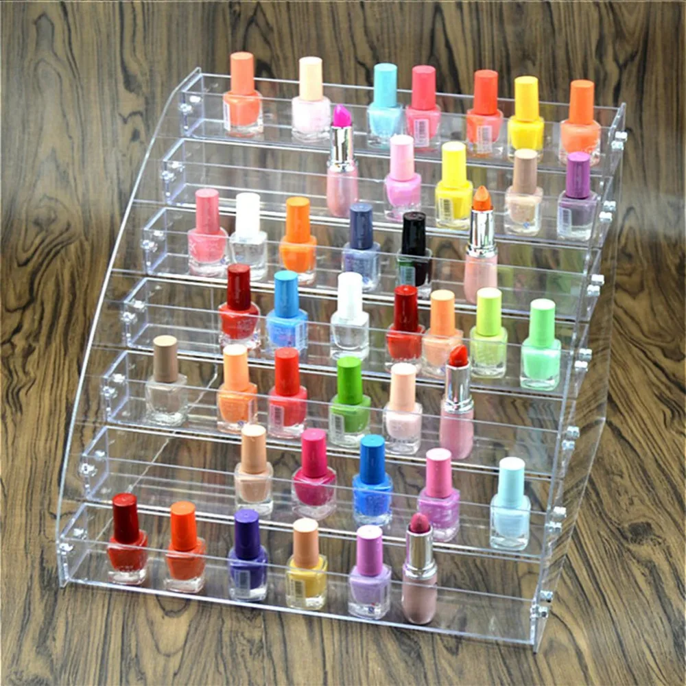 Multi Layers Transparent Lipstick Nail Polish Holder Display Stand