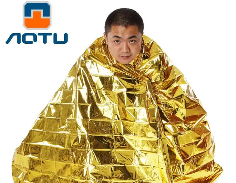 100pcs/lot Outdoor Emergency Blanket Rescue Blanket First Aid