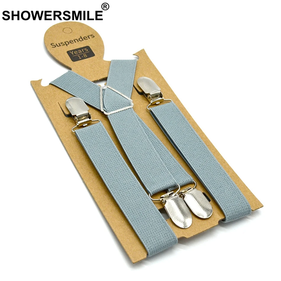 <+> SHOWERSMILE Мальчики Подтяжки Урожай Высокое Качество Ребенка Брекеты Красные Брюки Девочек Ремень
