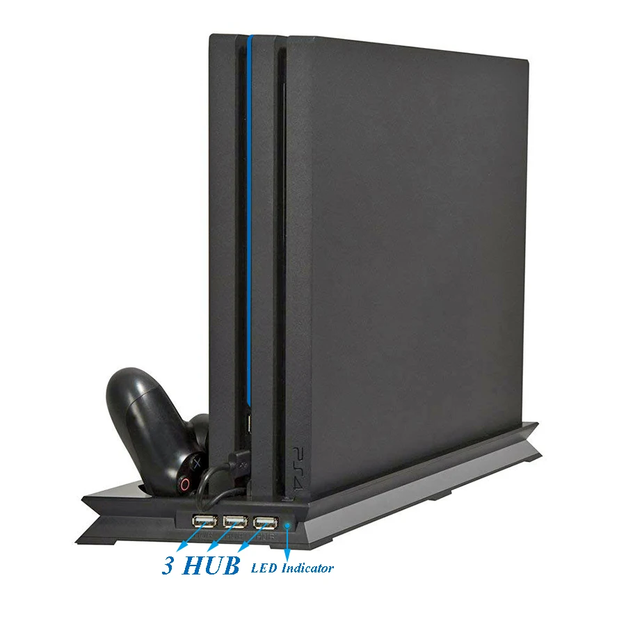 PS4 PRO теплоотвод основание охлаждающий вентилятор вертикальная подставка для зарядного устройства двойной контроллер зарядная док-станция для Playstation 4 PS 4 Pro Аксессуары