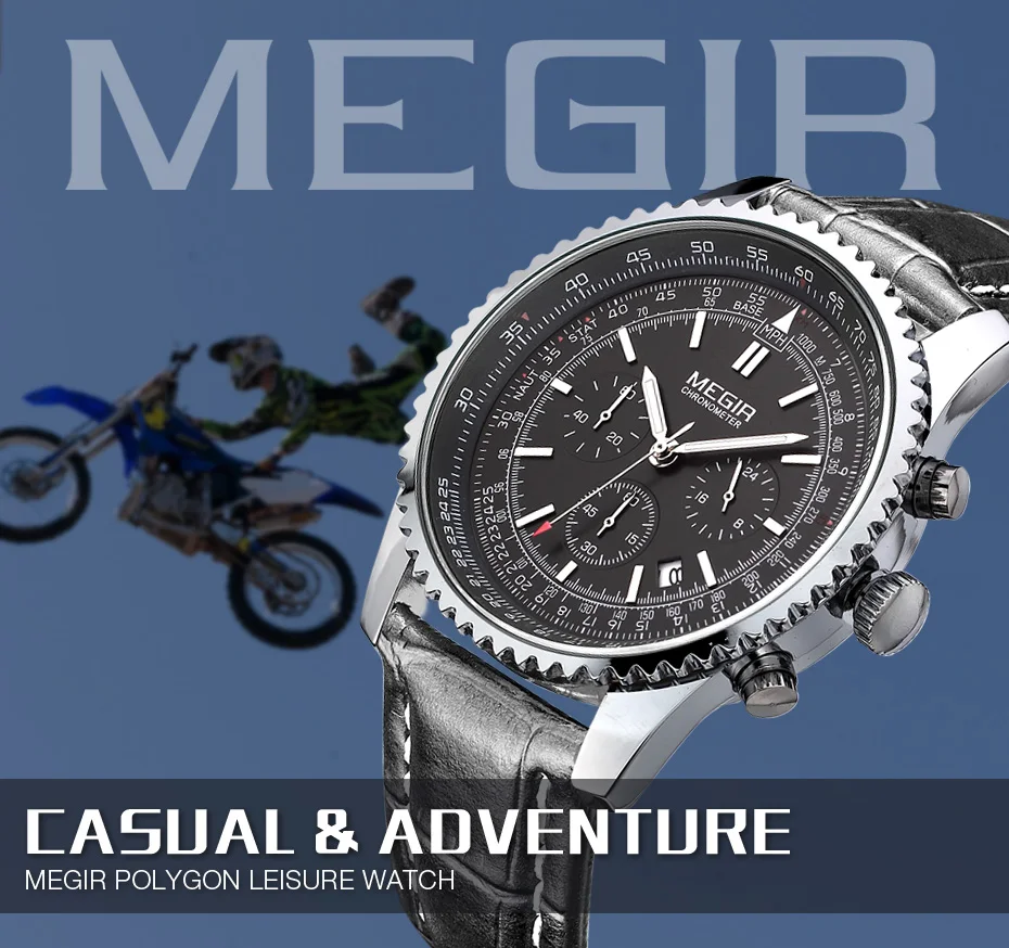 MEGIR часы мужские модные светящиеся кварцевые мужские часы лучший бренд Роскошные часы Мужские часы Erkek Kol Saati Man 2009