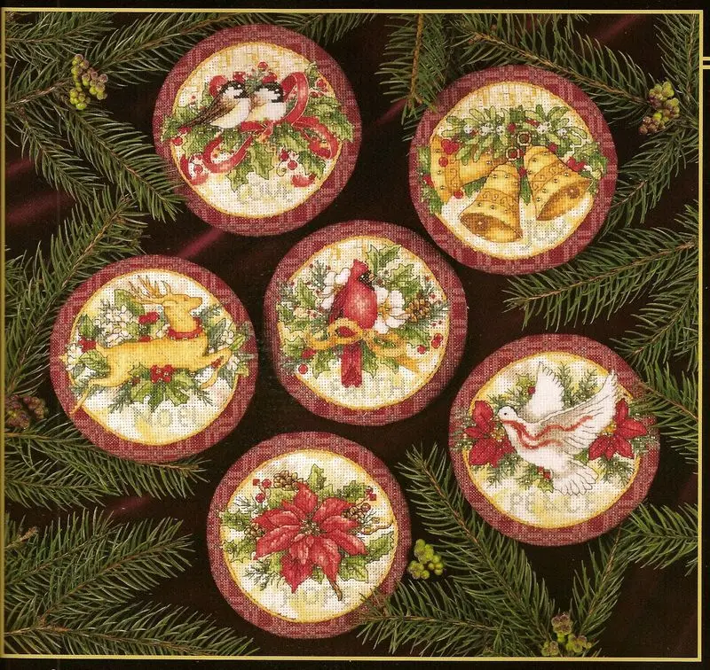 CS-1930 Cross Stitch Kit Old World Holiday Ornaments Ornament dim 08813