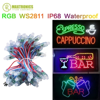 

12mm WS2811 led pixel module,IP68 waterproof DC5V full color RGB string christmas LED light Addressable as ucs1903 WS2801