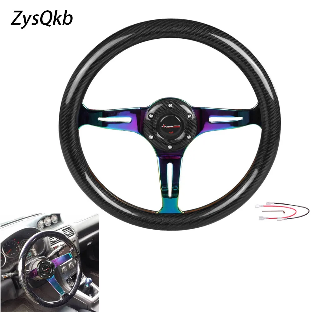 

350mm Carbon Filber Iron Frame Steering Modified Steering Wheel Automobile Race Steering Wheel