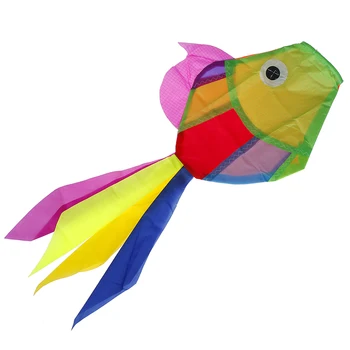 

Cute Rainbow Fish Kite Nylon Ripstop Toys Flying Beach Fun Kite Windsock Outdoor Garden Decor Kids Line Laundry Toys