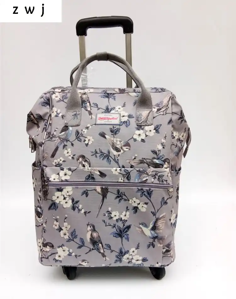 floral suitcase on wheels