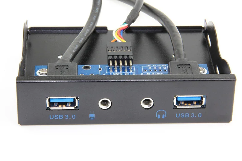 Лидер продаж 19Pin + 9Pin 2 Порты и разъёмы USB Hub USB 3,0 HD аудио спереди Панель Combo кронштейн адаптер для настольных внутренний 3,5 "FDD Floppy Bay