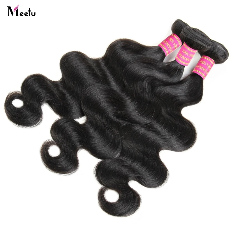 

Meetu Malaysian Body Wave Human Hair Bundles Non Remy Hair Weave Bundles Natural Color 1 3 4 Bundles Hair Extensions