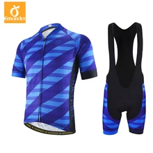 EMONDER Men Pro Team Cycling jersey set And Bib shorts Dry Mesh high quality Breathable 4D gel pad bib shorts summer bicycle kit
