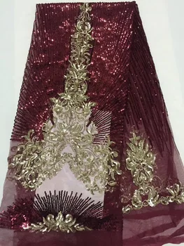 

High Quality African Lace Fabric for Wedding 2019 Embroidered France Mesh Lace Fabrics Multicolor Nigerian Guipure Cord Lace