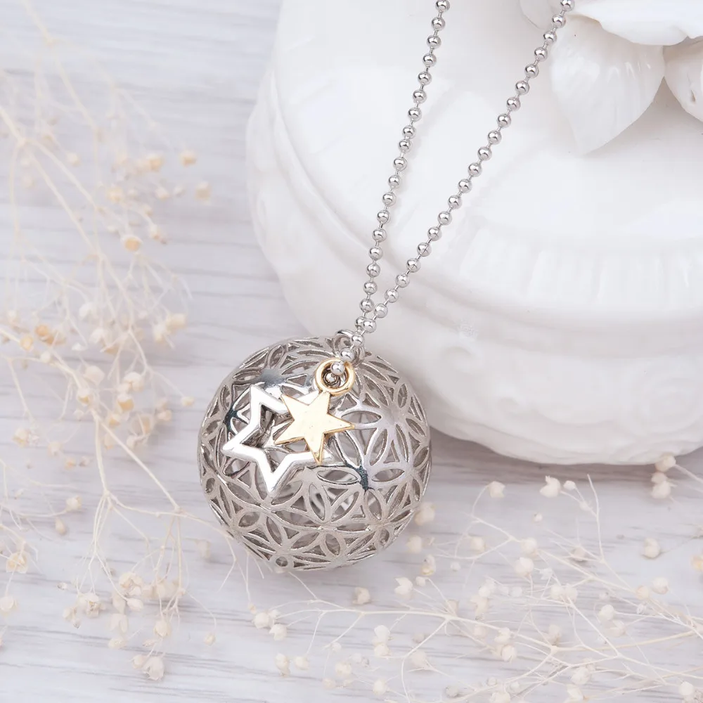 8 مواسم النحاس زهرة الحياة سحر المعلقات جولة قلادة فضية لهجة اللون جوفاء منحوتة الصيف boho اليدوية 67 سنتيمتر 1 قطعة