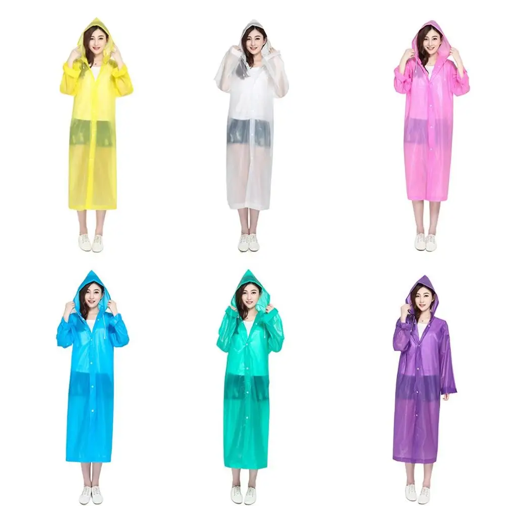 

Thick Adult Non-Disposable Raincoat Waterproof Eva Fashion Green Raincoat Travel Outdoor Light Raincoat White Various Rain Gears
