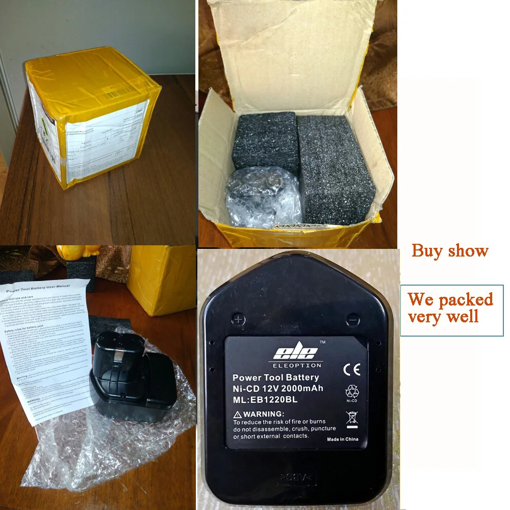 Bateria para Hitachi Eleoption 2.0ah Eb1214s Eb1220bl Eb1212s Wr12dmr Cd4d Dh15dv C5d ds 12dvf3 3000mah - 2000mah 12v - Image 6