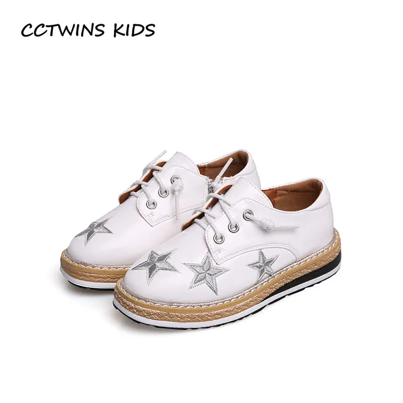 CCTWINS KIDS 2018 Spring Children Pu Leather Platform Baby Girl Fashion Lace Up Shoe Toddler Black White Casual Shoe G1647 black lace up pu obi belt