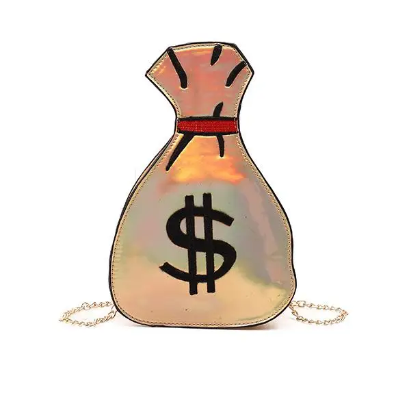 Дизайн креативная вышивка лазерный Кошелек Форма дамская сумка на плечо с цепью подвеска на сумку Кроссбоди сумка-мессенджер, сумка - Цвет: Золотой