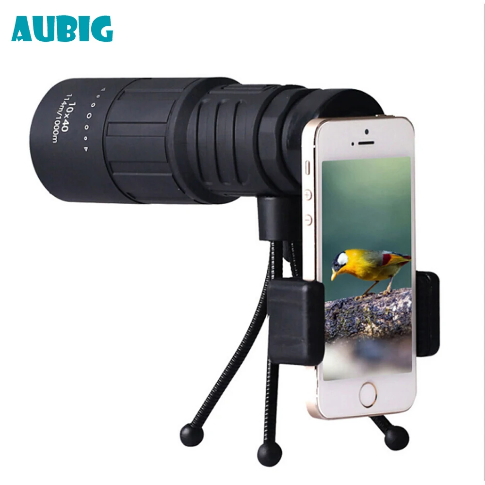 AUBIG Mini Waterproof Monocular 10X40 HD Vision Telescope for Camping