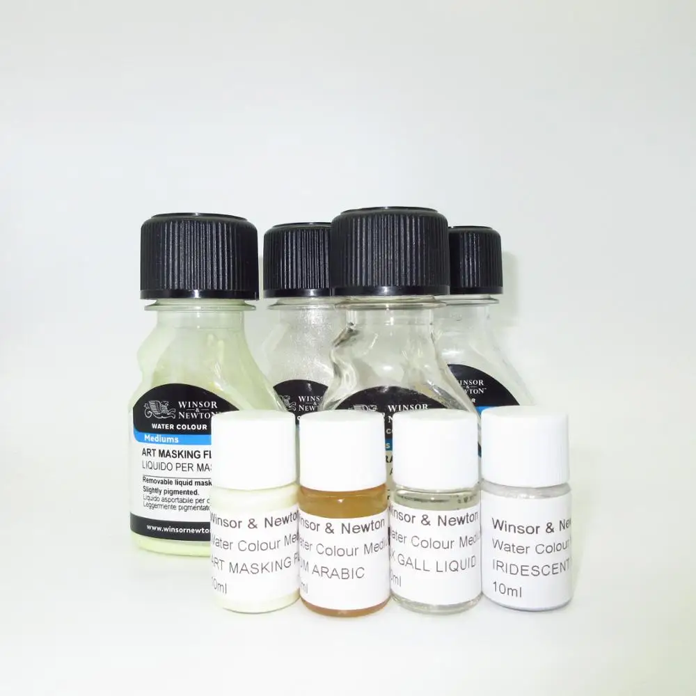 Watercolor Painting Set Winsor & Newton Watercolor Mediums Mini 10ml Art Masking OX Gall Gum Arabic Iridescent Medium