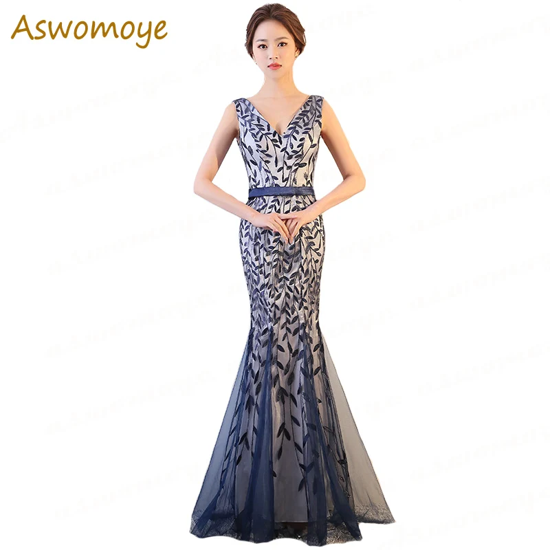 

Gorgeous Mermaid Sequins Evening Dresses 2018 New Stylish Colletion Sexy V-Neck Party Dress Princess Gowns vestido de festa