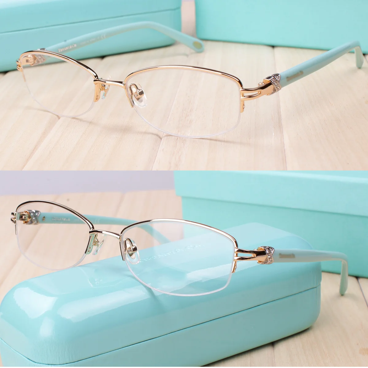 Beautiful small classic lockbutton tf1084 metal glasses frame leg metal