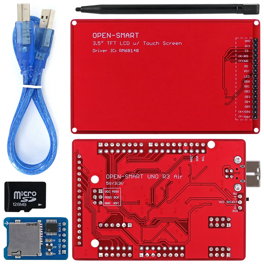 OPEN-SMART 3.5 inch 480*320 TFT LCD Touch Screen Breakout Module Kit with Easy-plug UNO R3 Air Board for Arduino UNO R3 / Nano