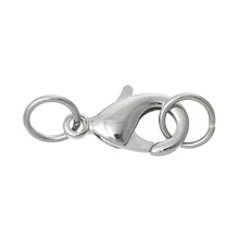 DoreenBeads медная омаровая застежка Серебряный тон 25 мм(") х 9 мм(3/8"), 2 шт. Новинка