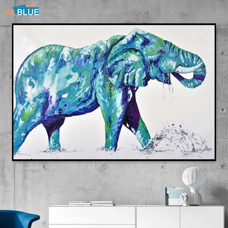 

Abstract Canvas Animal Posters And Prints Elephant Canvas Painting Wall Art Picture For Living Room Morden Decorative Pictures