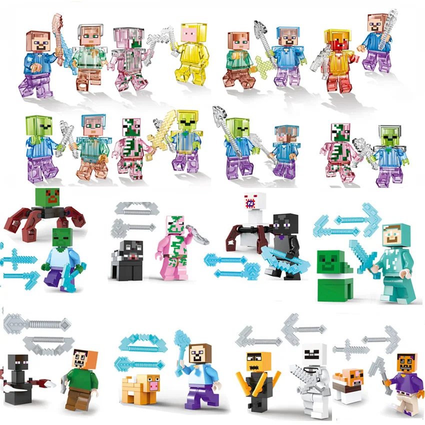 

My World Action Figures Building Blocks Compatible LegoING Minecrafted Aminal Alex Action Figures Brick Toys For Children