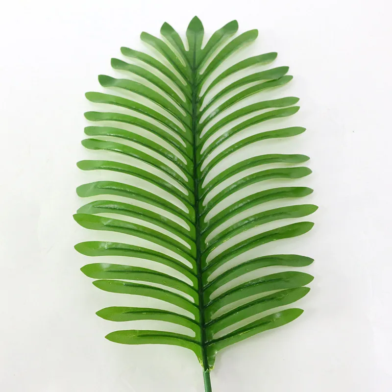  Flone Artificial Tropical Palm Leaves Simulation Green Single Plastic Leaves Fake Leaf Wedding Home Party DIY Decor Plant  (15)