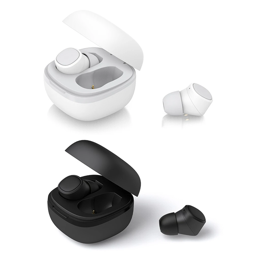 

True Bluetooth V5.0 Auto Pairing Headphones IPX6 Waterproof 30H Playtime Deep Bass Stereo with Portable 550mAh Charging Case