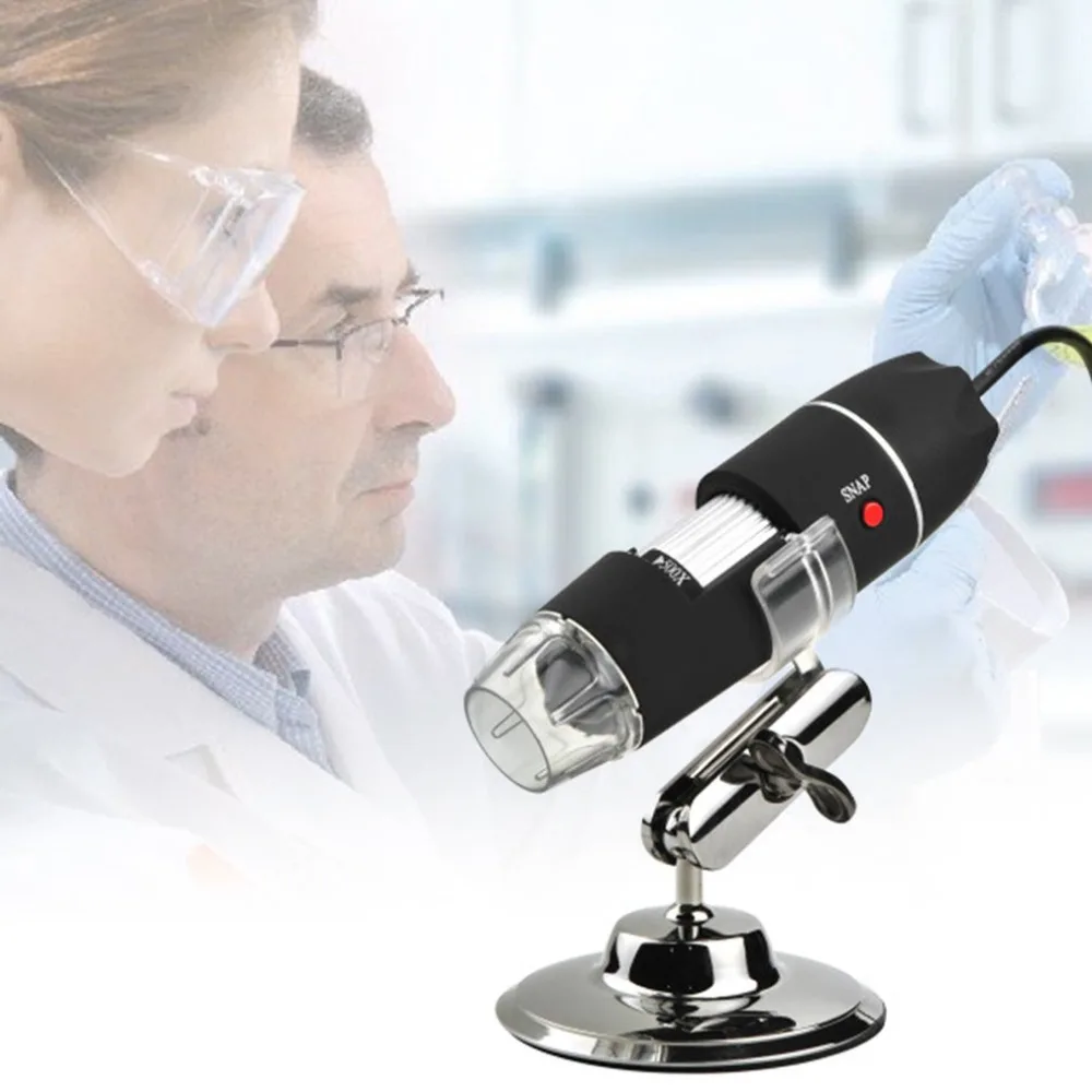 

ACEHE 1600X HD Electronic Magnifier Handheld Digital Microscope Industrial Medical Magnifier USB LED Endoscope with Metal Stand