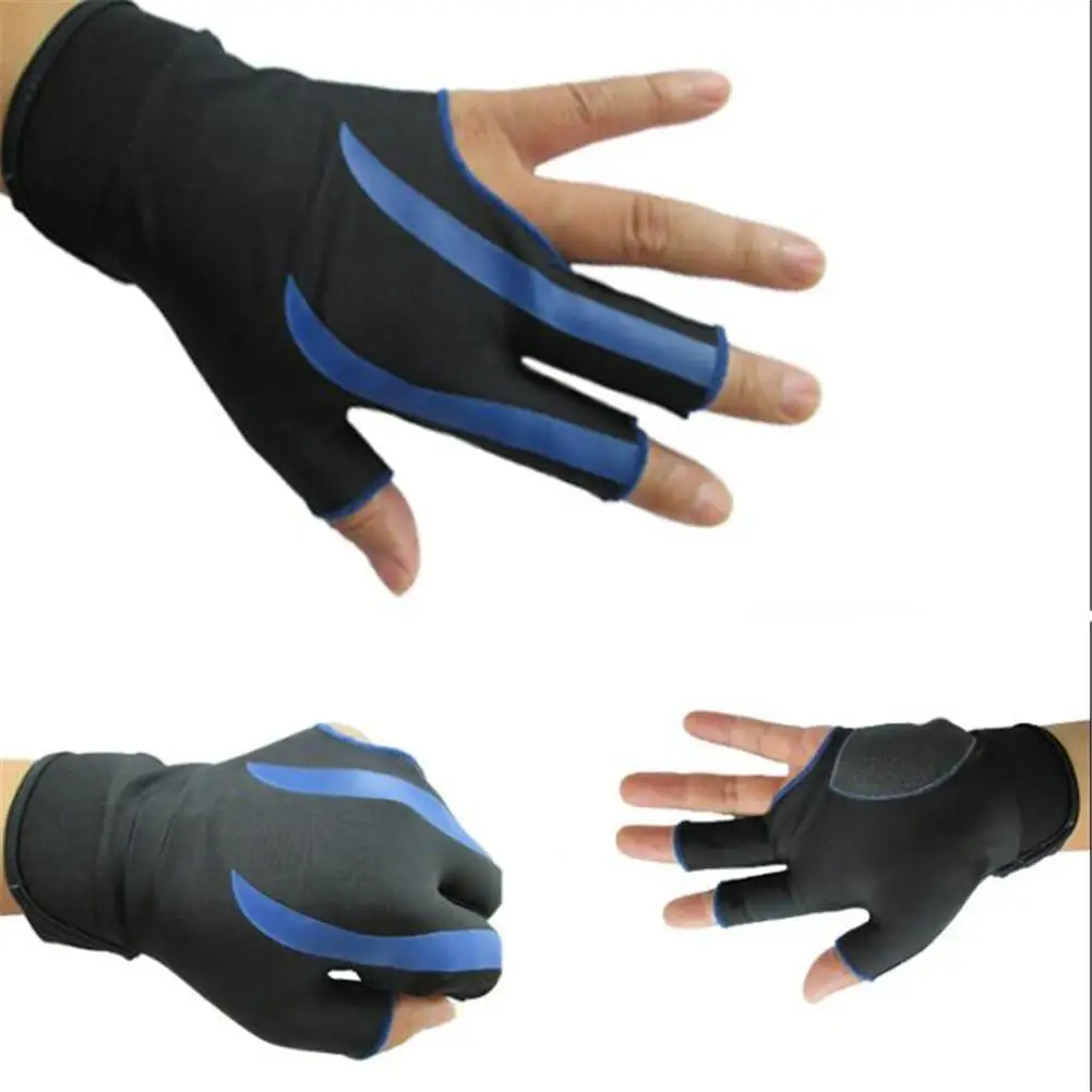 Монтажная бильярдная перчатки для игры в пул левая рука 3 половина пальцев бильярдные перчатки снукер перчатки высокопрочные бильярдные
