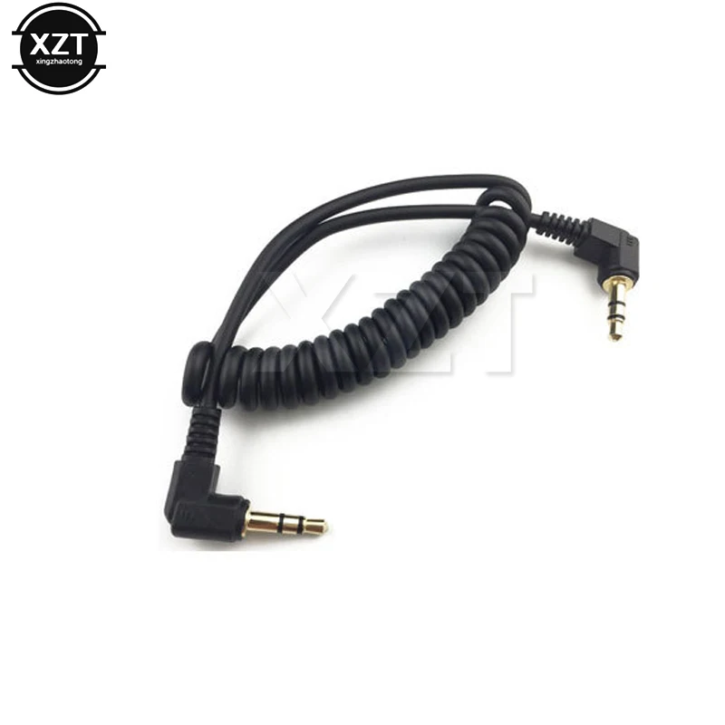 Newest 3.5mm Double bend 90 degree Male Audio Line Spring Audio Cable Stereo for Mp3 Mobile Phone to Car Aux Speaker Audio Wire
