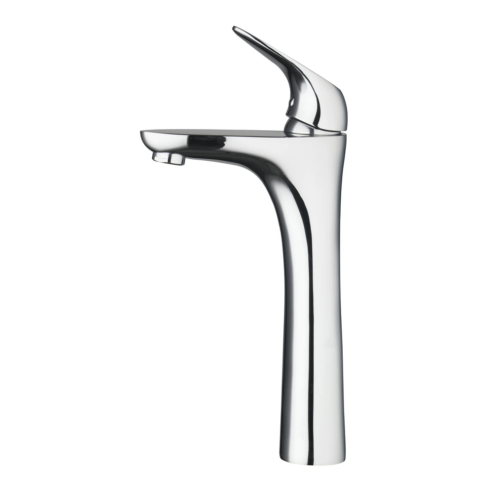 

Contemporary Simple Delicate Basin Faucet Chrome Polished Deck Mounted Single Hole Single Handle Hot Cold Water Eminent Faucet