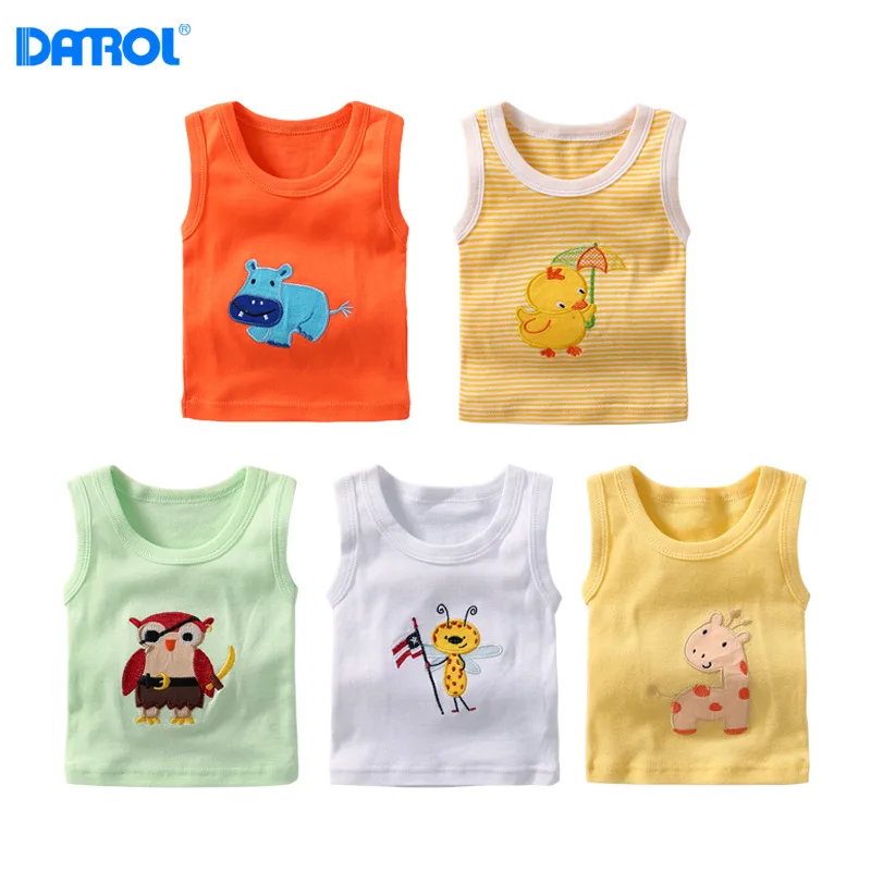 DANROL (5 pieces/lot) Baby cotton underwear Newborn Infants vest kids T