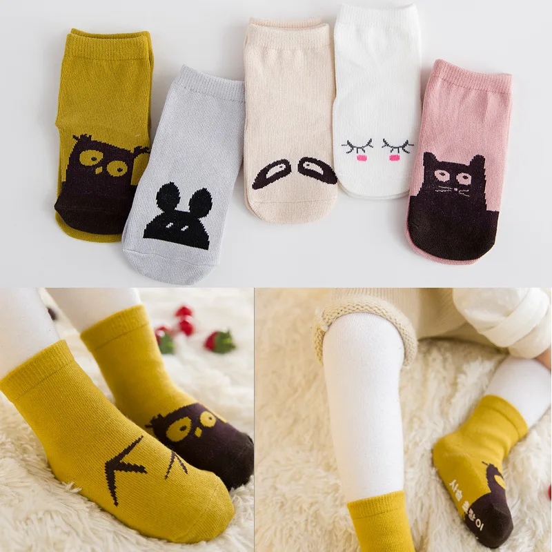 AiKway/Детские носки хлопковые антискользящий для новорожденных носки для мальчиков и девочек жаккардовые детские носки-тапочки с рисунком