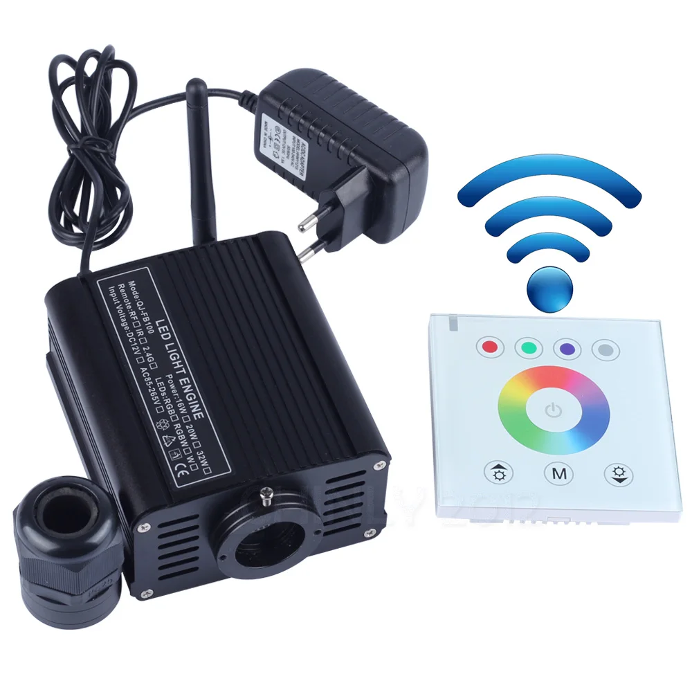

RGBW 16W LED Fiber Optic Engine Driver with 2.4G wireless wall switch touch controller for all kinds fiber optics