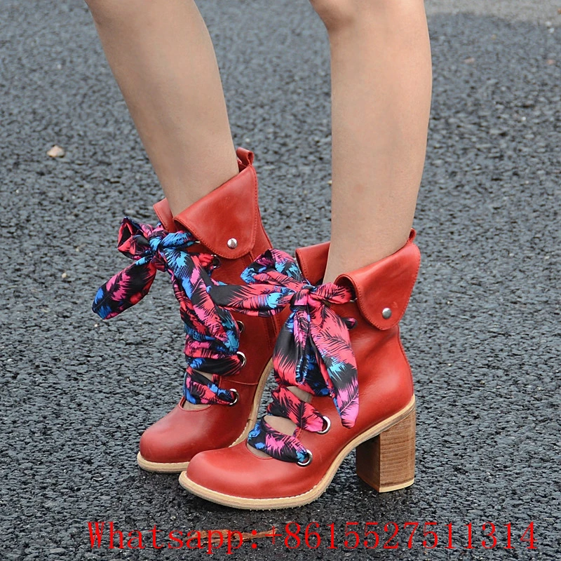 Cintas Lace Up Gladiador Para Las Mujeres de Invierno Botas Zapatos de Zapatos de Tacones Altos Tacones de Cuero Chelsea|boot|lace western bootsboots lace up - AliExpress