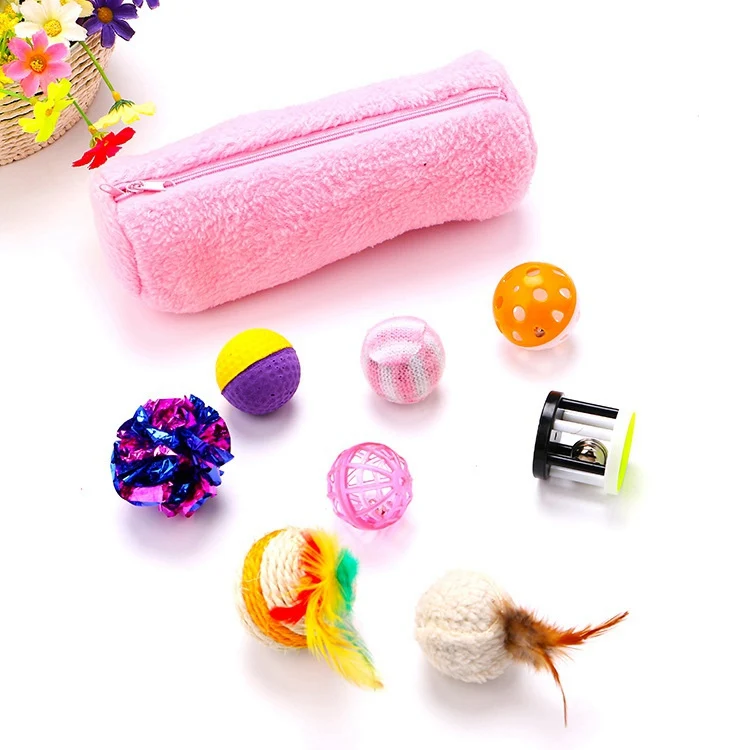 dog toys cat toys kittens pink set balls interactive toys