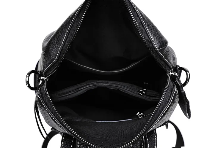 Новые черные женские рюкзаки из натуральной коровьей кожи, высокое качество, студенческий Молодежный Школьный рюкзак, сумка для девушек, девушек, подростков, для путешествий, ноутбука